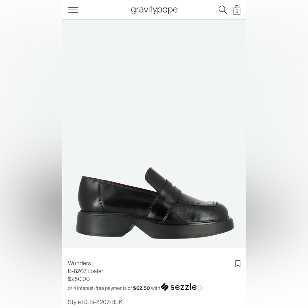 Wonders Black Leather Penny Loafers Size EU39